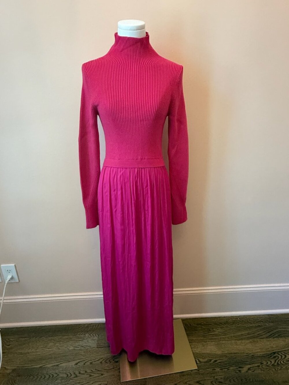 hot pink anthropologie dress | Dresses | Anthropologie Mixed Media Mock Neck Maxi Size Small Bridesmaid dresses